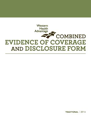 Fillable Online Evidence Of Coverage And Disclosure Form Personnel