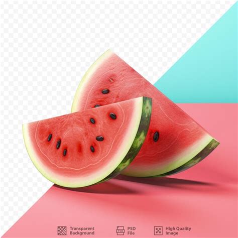 Premium Psd Watermelon Isolated On Transparent Background Sliced And Ripe