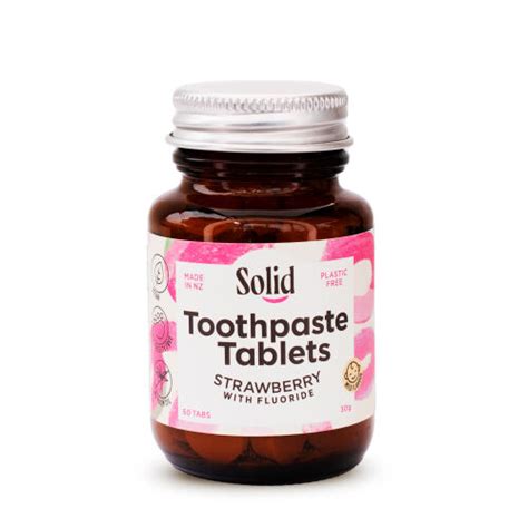 Solid strawberry with fluoride toothpaste tablets - 60 tabs - Smile Store