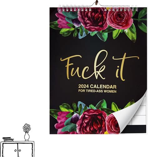 2024 Tired Ass Women Calendar Audasi Funny Tired Ass Women Wall Hanging Calendar 2024 Fu Ck It