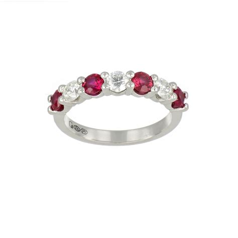 Ruby and Diamond Eternity Ring in Platinum