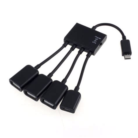 Micro USB Hub OTG Connector Spliter 4 Poorten Powe Grandado