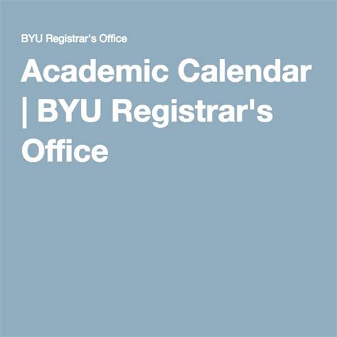 Byu Academic Calendar Provo Breena Ammamaria