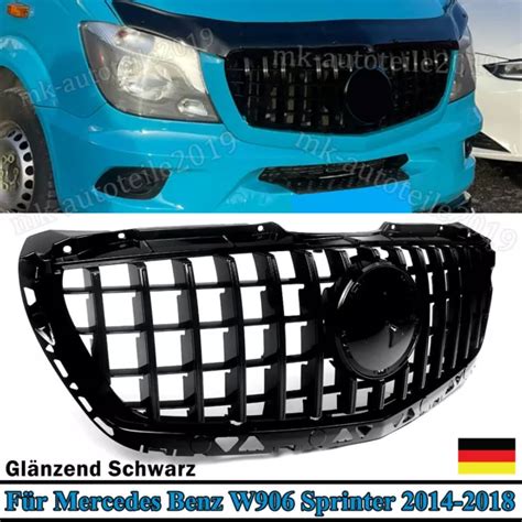 FÜR MERCEDES W906 906 Sprinter Mopf Kühlergrill Grill Glänz Schwarz GT ...