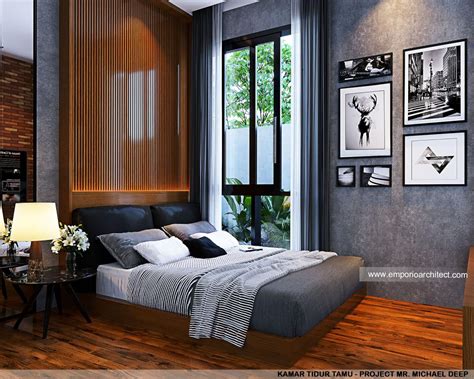 Desain Kamar Tidur Tamu Rumah Modern Industrial 2 Lantai Mr Md Di