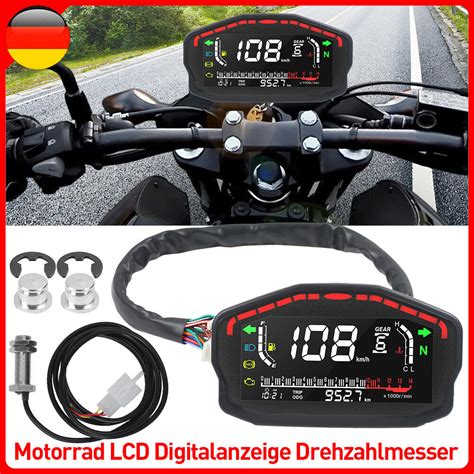 Motorrad LCD Digital Tachometer Drehzahlmesser Kilometerzähler