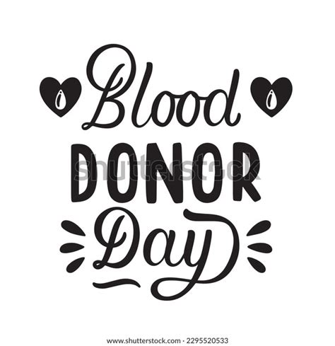 World Blood Donor Day Calligraphy Typography Stock Vector Royalty Free