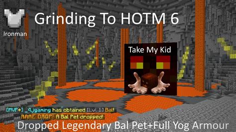 Grinding To Hotm Hypixel Skyblock Ironman Youtube