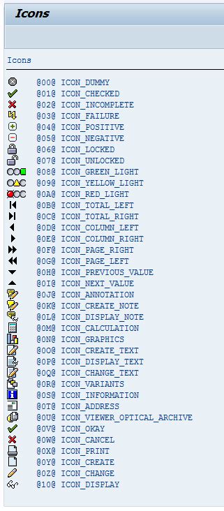 Ver El Listado De C Digos De Iconos Aprender Abap