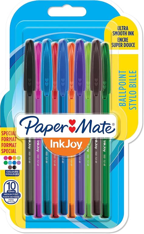 PAPER MATE stylo bille à capuchon InkJoy 100 CAP pointe moyenne 1 mm