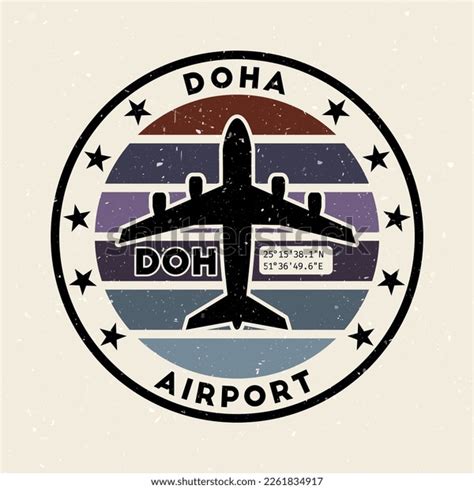 Doha Airport Insignia Round Badge Vintage Stock Vector Royalty Free 2261834917 Shutterstock