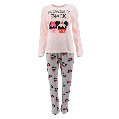 Disney Minnie Mouse Midnight Snack Long Cotton Pajama Set For Women