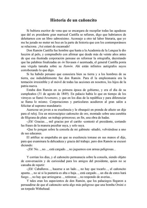 Historia de un cañoncito Historia de un cañoncito Si hubiera escritor