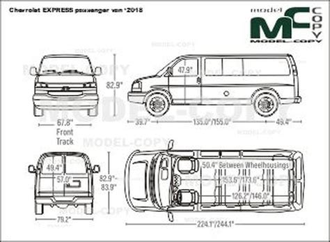 Chevrolet Express Passenger Van ‘2018 2d Drawing Blueprints 48786 Model Copy Default