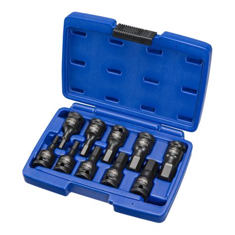 Toolex 511063 Impact In Hex Socket Set 1 2 Drive Imperial 10 Piece