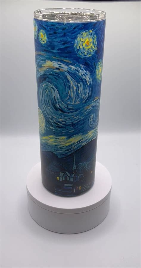 Vincent Van Gogh The Starry Night Oz Skinny Glow In The Dark Etsy