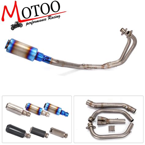 Motoo Motorcycle Carbon Fiber Exhaust System Muffler End Pipe Connector Mid Link Pipe For Yamaha