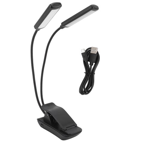 Led Reading Light Usb Rechargeable Eye Protection 360° Gooseneck Clip