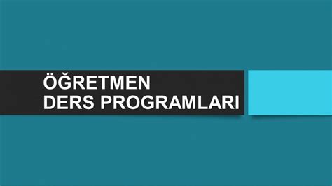 Retmen Ders Program Mezitli Anadolu Mam Hatip Lisesi