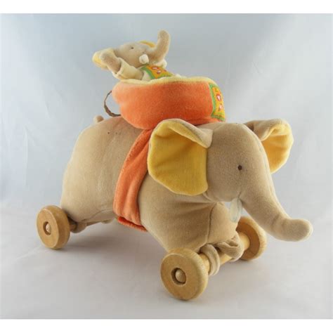 Doudou Voiture L Phant Beige Tirer Les Loustics Moulin Roty