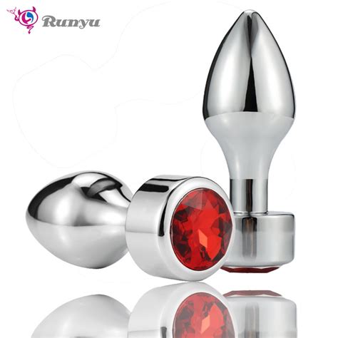 Small Large Bullet Metal Jeweled Diamond Anal Butt Plug Sex Toys But Plug For Sex Shop Sex