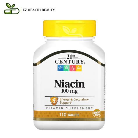 Buy 21st Century Niacin Capsules For Energy EZ Health Beauty