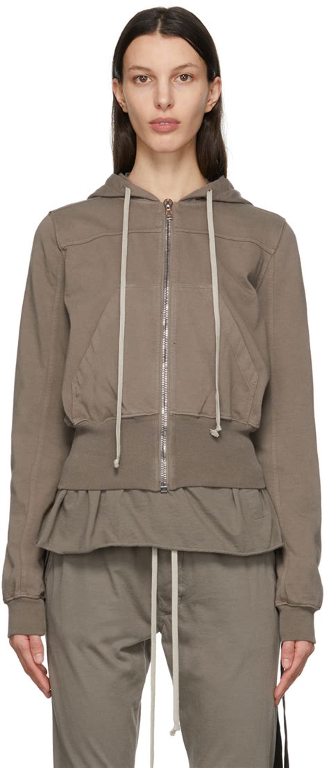 Pull Capuche Gris Rick Owens Drkshdw En Solde