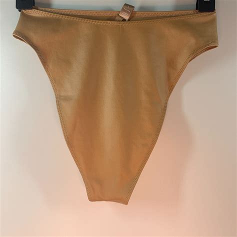 Skims Womens Wet Jersey High Waist Brief Underwear Size S Color Ochre