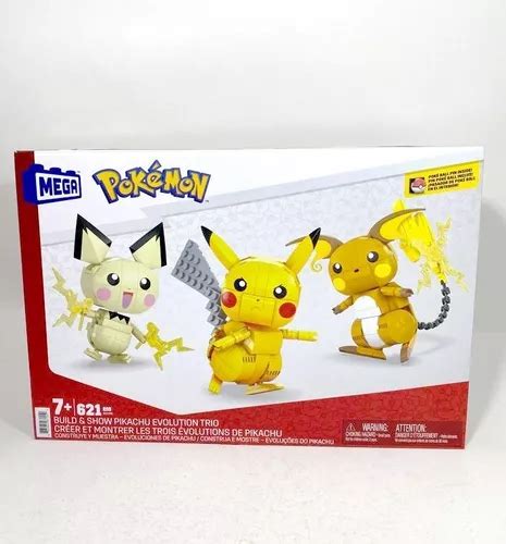 Pokemon Pikachu Evolution Trio Mega Construx Mattel Envío gratis