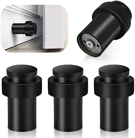 Door Stoppers Floor Mounted Door Stop Black Heavy Duty Doorstop