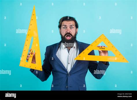 College Lecturer On Geometry Lesson Back To School Formal Education Knowledge Day Mature