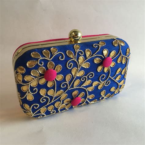 Designer Clutch Blue Pink Unique Clutch Bag Women S Clutches