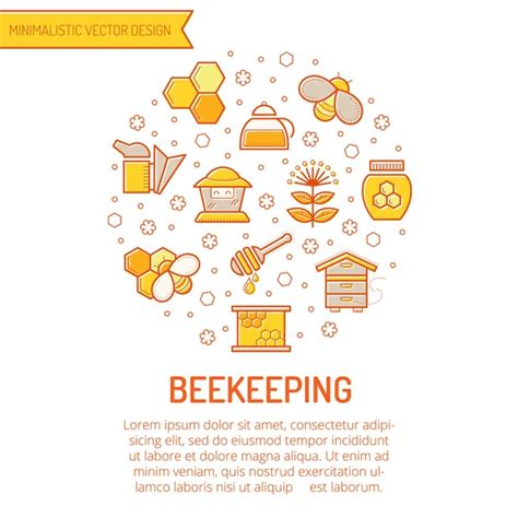 Seamless Honey Pattern With Stroked Beekeeping Signs Honey Bees Bee