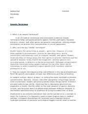 Understanding Aseptic Techniques in Microbiology | Course Hero 