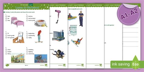 Esl Curriculum Level 3 Lesson 12 Worksheet Twinkl