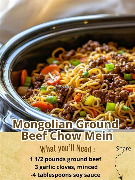 Mongolian Beef Chow Mein In 2024 Beef Chow Mein Slow Cooker Recipes Chow Mein