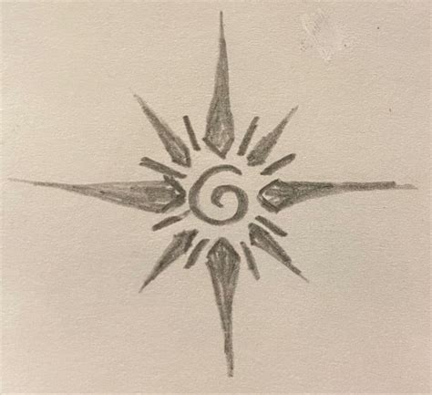 Spiral Star Tattoo Design