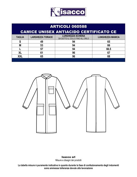 Camice Bianco Da Laboratorio Antiacido Certificato