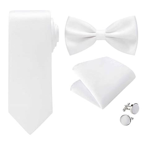 Mens Tie Set Bowtie Necktie Pocket Square Cufflinks Mogu Suit