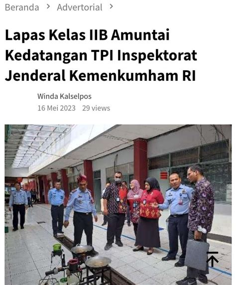 Lapas Kelas IIB Amuntai Kedatangan TPI Inspektorat Jenderal Kemenkumham RI