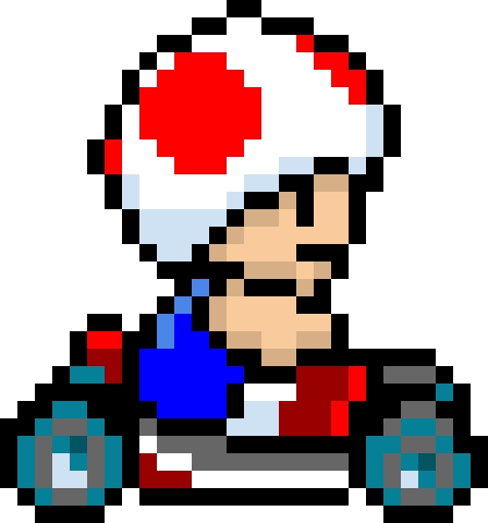 Toad mario kart pixel art