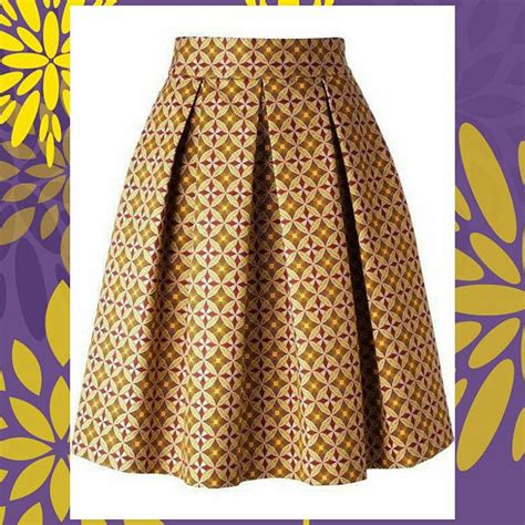 Box Pleats African Ankara Midi Skirt African Clothing African Fashion