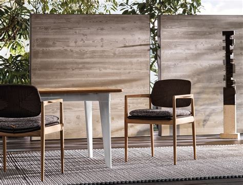 Yoko Cord Outdoor Teak Garden Chair With Armrests By Minotti Design