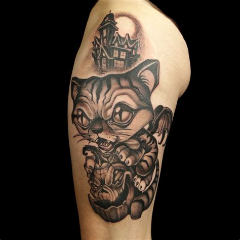 Haunted Cat Tattoo by Jime Litwalk | Tattoos, Ink master tattoos, New school tattoo