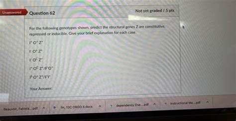 Solved For the following genotypes shown, predict the | Chegg.com 