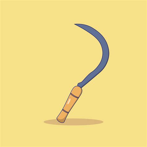 Sickle Vector Illustration Object Gardening Tool Vector Flat Cartoon