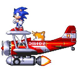 Sonic and Tails Flying on Tornado Biplane Doodle - Custom Doodle for Google