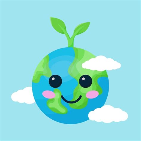 Premium Vector Vector Illustration Of Cute Cartoon Earth Character