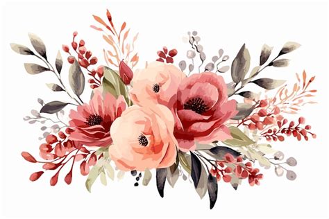 Flower Watercolor For Wedding Premium AI Generated Vector