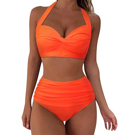 Sopiago Swimsuit For Women 2026 Women High Waisted High Cut Bikini Set